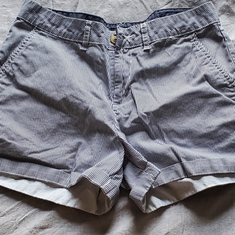 Primark Blue & White Striped Shorts, Size 4